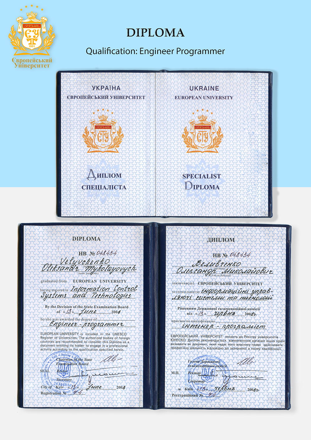 Specialist Diploma in Information Control Systems and Technologies: Engineer-Programmer